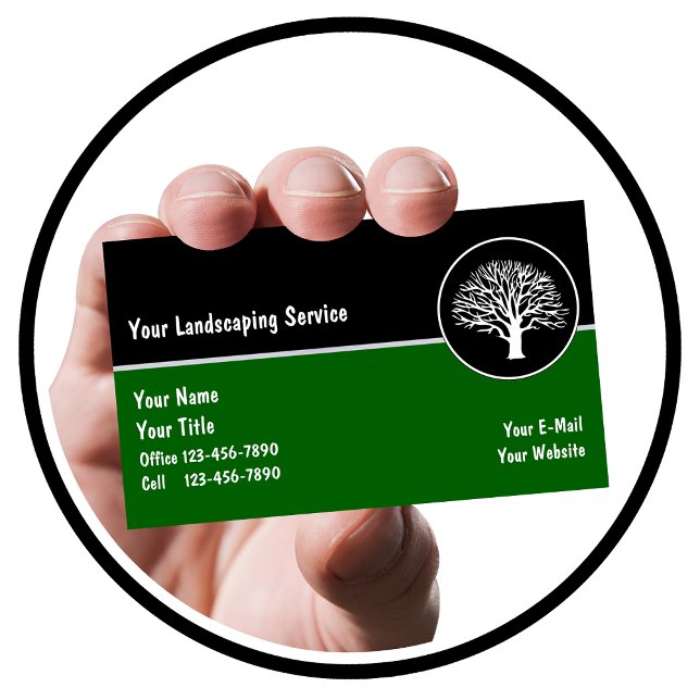 Landscape Business Cards (Landscaping business cards by Custom Business Templates)