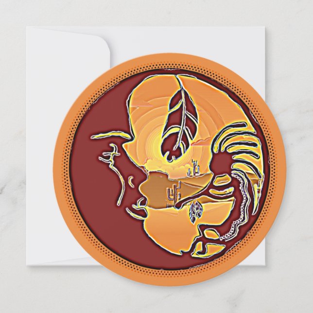 Landscape Button - Kokopelli Moon Feather 1 (Front)