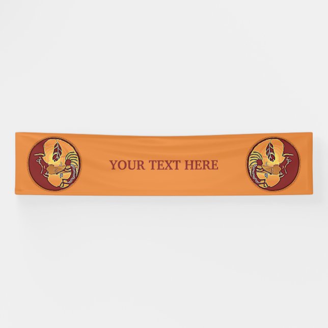 Landscape Button - Kokopelli Moon Feather 1 Banner (Horizontal)