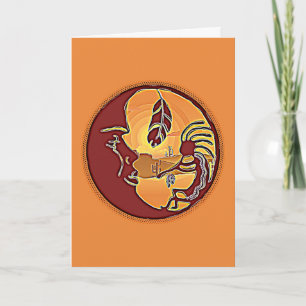 Landscape Button - Kokopelli Moon Feather 1 Card