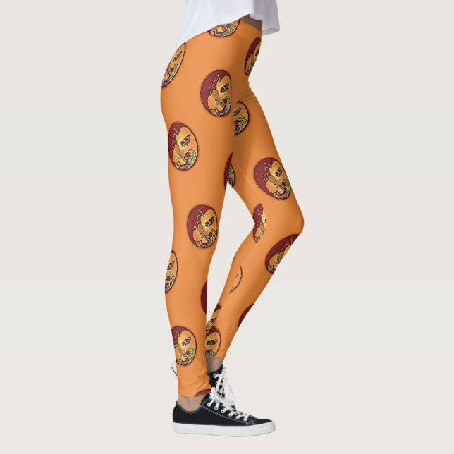 Landscape Button - Kokopelli Moon Feather 1 Leggings (Right)