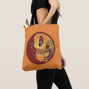 Landscape Button - Kokopelli Moon Feather 1 Tote Bag