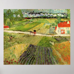 Landscape, Carriage and Train by Vincent van Gogh Poster