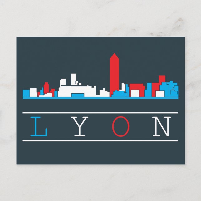 Landscape City View | Lyon, France Postcard (Front)