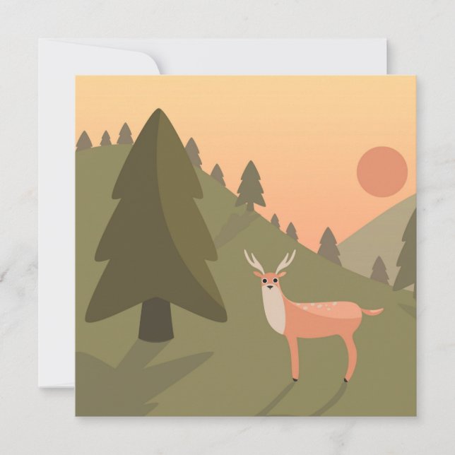 Landscape Deer Mountain Nature Wild Park Sunset Po (Front)
