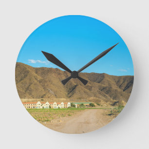 Landscape desert in Almeria, Andalusia, Spain Round Clock