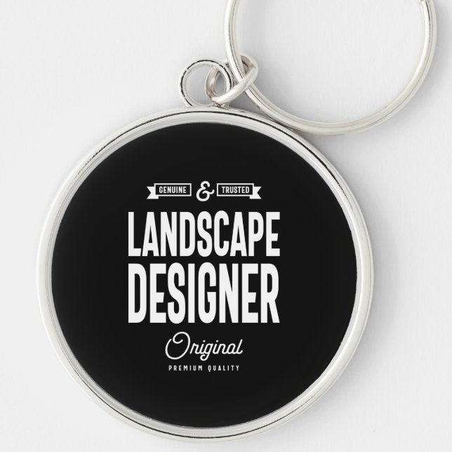 Landscape Designer Job Title Gift Key Ring (Front)