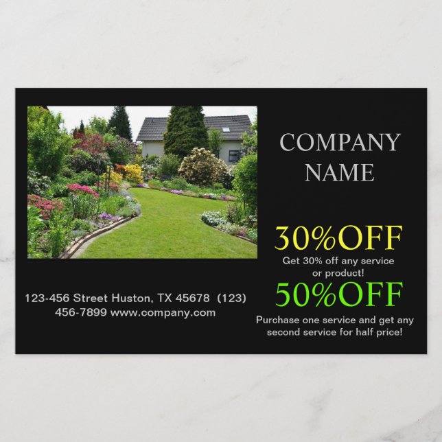 Landscape designer lawn care landscaping flyer (Front)
