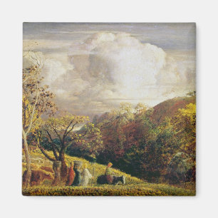 Landscape, figures and cattle magnet