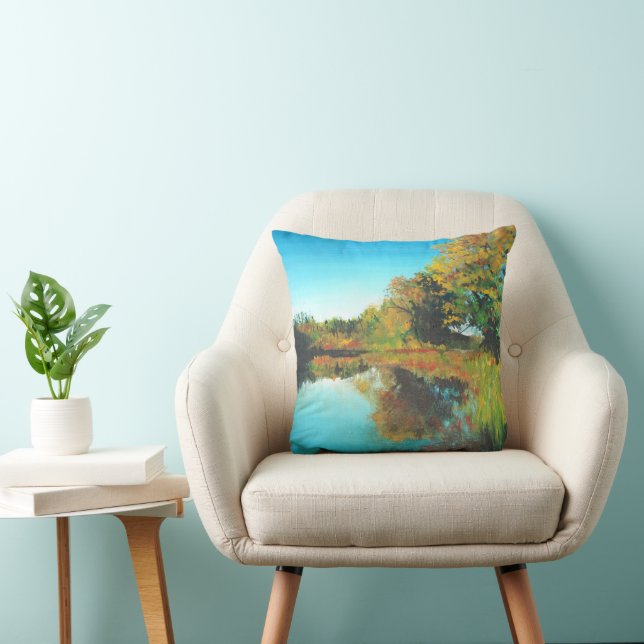 Landscape Fine Art Trees River Cushion (Chair)