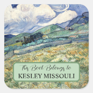  Landscape from Saint-Rémy by Vincent Van Gogh  Square Sticker