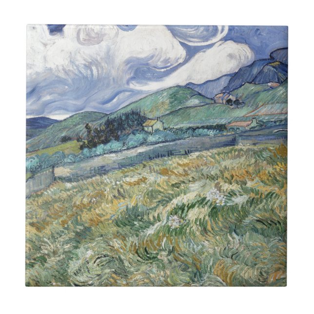 Landscape from Saint-Remy by Vincent Van Gogh Tile (Front)