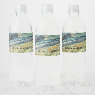Landscape from Saint-Rémy by Vincent Van Gogh Water Bottle Label