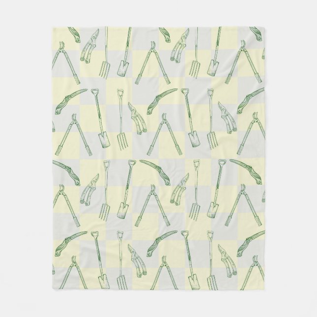 Landscape gadrening pattern fleece blanket (Front)