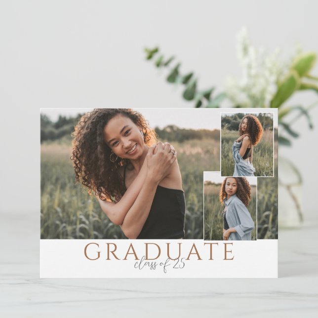 Landscape Graduate Photo Announcement with Collage (Standing Front)