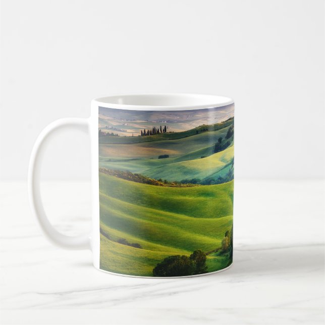 Landscape Greenery: Light Painted Serenity Coffee Mug (Left)