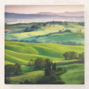 Landscape Greenery: Light Painted Serenity Glass Coaster
