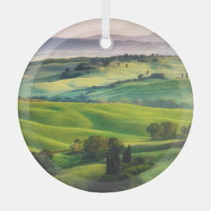 Landscape Greenery: Light Painted Serenity Glass Tree Decoration