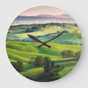 Landscape Greenery: Light Painted Serenity Large Clock
