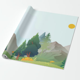 Landscape illustration wrapping paper