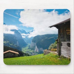 Landscape in Lauterbrunnen valley in Switzerland Mouse Pad