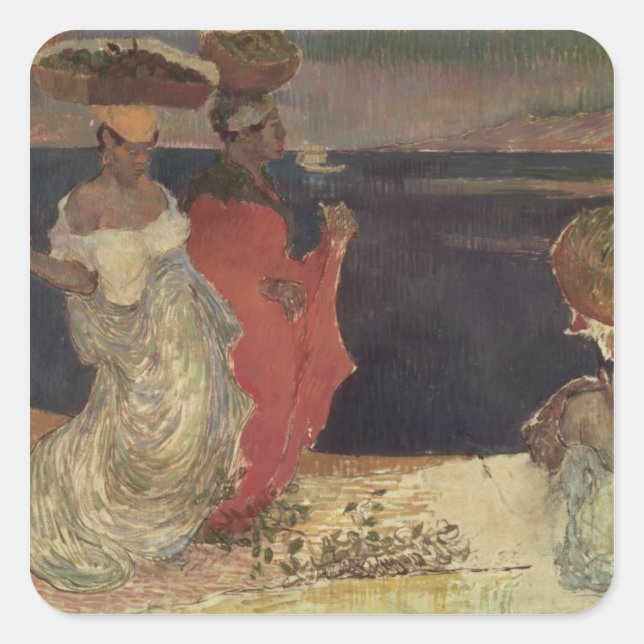 Landscape in Martinique Square Sticker (Front)