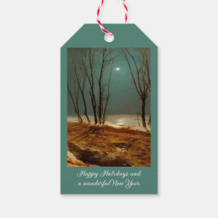 Landscape in Winter at Moonlight by Carl Blechen Gift Tags