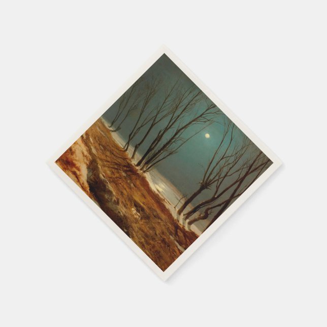 Landscape in Winter at Moonlight by Carl Blechen Napkin (Corner)