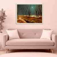 Landscape in Winter at Moonlight, Winter art