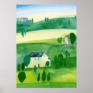 landscape Ireland watercolor Poster