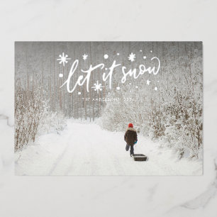 Landscape Let it Snow Lettering Christmas Photo