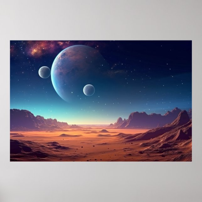 Landscape Magical Dimension Fantastic Planet Art Poster (Front)