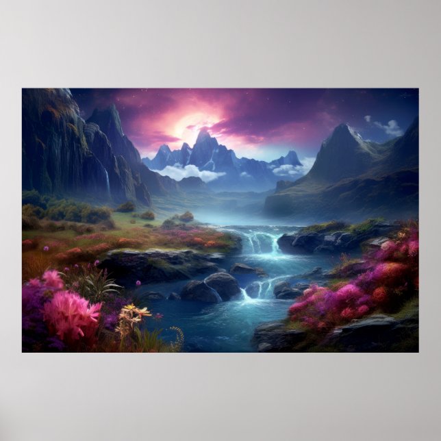 Landscape Magical Dimension Fantastic Planet Art Poster (Front)