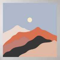 Landscape mid century illustrations,minimalist lan