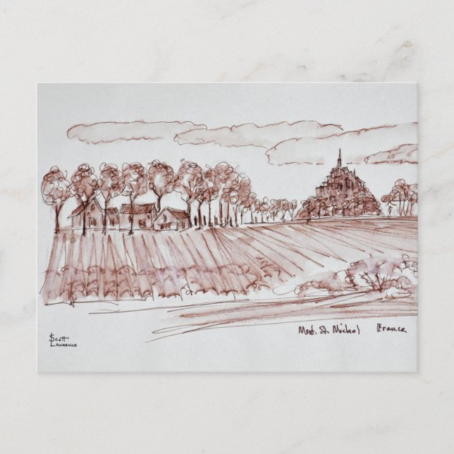 Landscape Mont Saint-Michel | Normandy, France Postcard (Front)