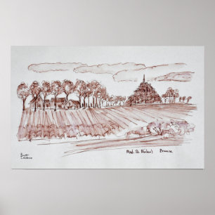 Landscape Mont Saint-Michel   Normandy, France Poster