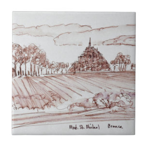 Landscape Mont Saint-Michel   Normandy, France Tile