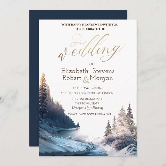 Landscape,Nature,Forest Wedding  Invitation (Front/Back)