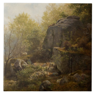 Landscape Near Conway, North Wales (by A.H. Wyant) Tile