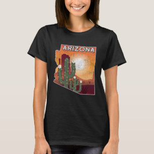 Landscape of Arizona State  Map US desert landscap T-Shirt