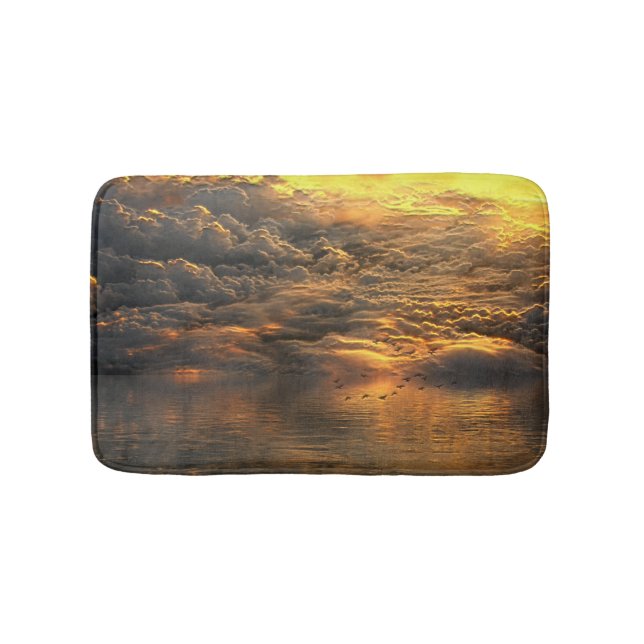 Landscape of Clouds and Water with Birds Bath Mat (Front)