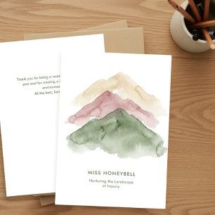 Landscape of Enquiry Nurturing Teacher Quote Thank You Card