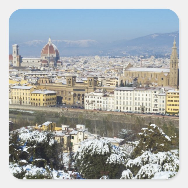 Landscape of Florence from Piazzale Square Sticker (Front)