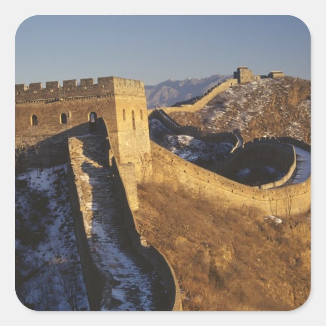 Landscape of Great Wall under sunset, China Square Sticker (Front)