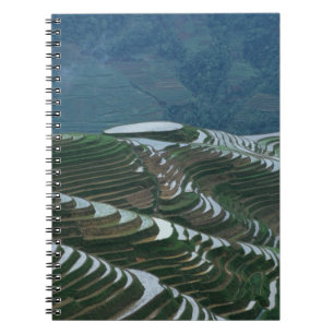 Landscape of rice terraces in the mountain, 2 spiral notebook
