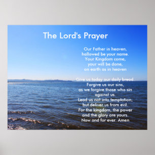 Landscape of sea, blue sky The Lord's Prayer Poster