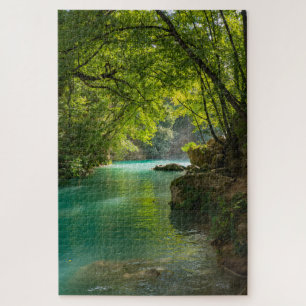 Landscape of turquoise river Elsa, Tuscany, Italy Jigsaw Puzzle