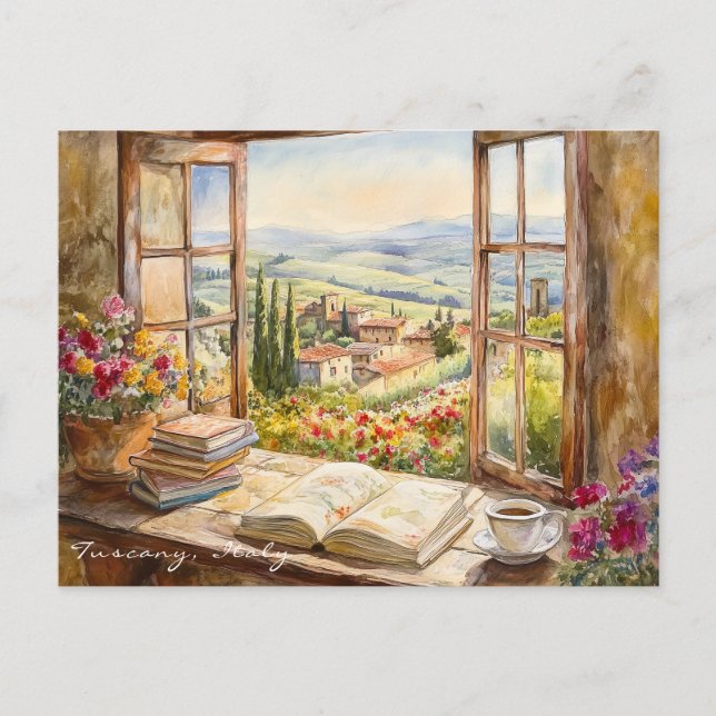  Landscape of Tuscany Painting | Italy Travel Art Postcard (Front)
