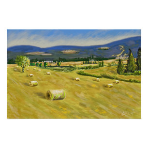 Landscape of Villard de Lans and Méaudre. Poster