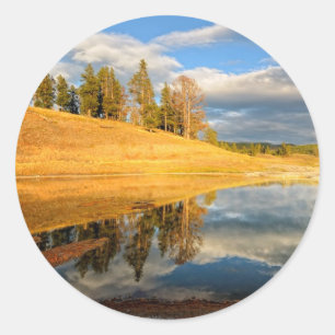 Landscape of Yellowstone Classic Round Sticker